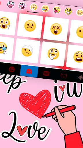 Heart Doodle Love Keyboard Bac Screen 3