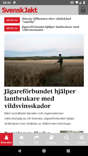 Android application Svensk Jakt screenshort