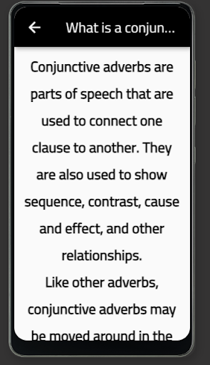Android application conjunction adverbs screenshort