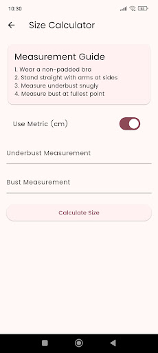 Bra size finder