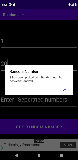 Randomiser Screen 3