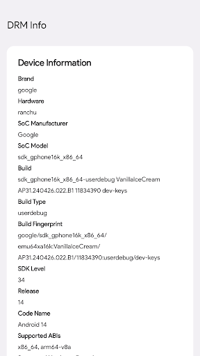 DRM Checker Widevine Tester