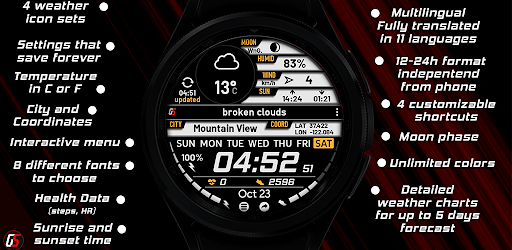 Android application GS Weather 4 Watch Face screenshort