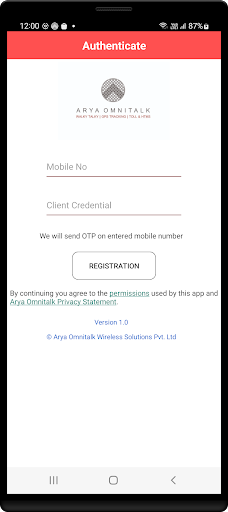 Android application e2eVendorApp screenshort