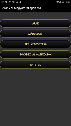 Android application Arany ár Magyarországon Ma screenshort