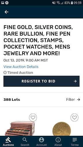 Bradfords Live Bidding Screen 2