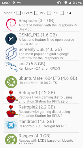 Android application Pi SD Card Imager screenshort