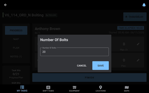 Deswik.OPS Operator App Screen 2