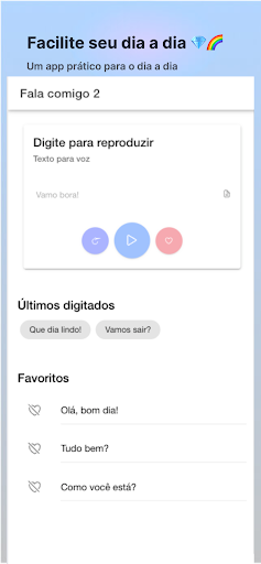 Android application Fala comigo screenshort