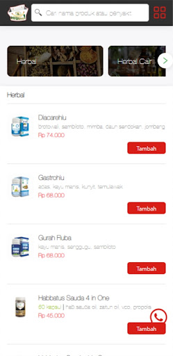 Herbal Indo Utama Online Shop Screen 2