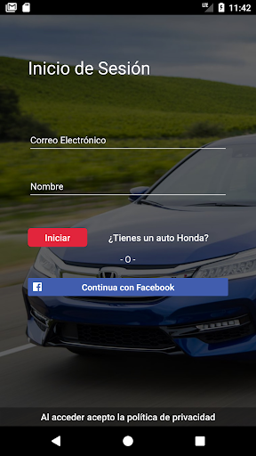 Android application Optima Honda screenshort
