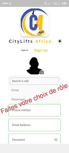 Android application Citylifts Africa screenshort