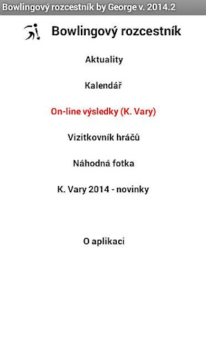 Android application Bowlingovy rozcestnik screenshort