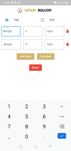 Android application TDS Calculator screenshort