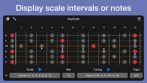 Android application AnyScale - Tunings & Scales screenshort