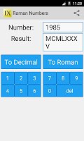 screenshot of Roman Numbers