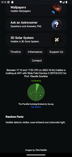 Hubble Space Telescope Tracker Screen 2
