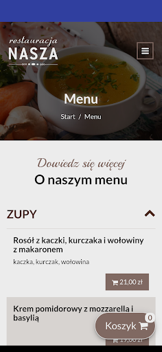 Android application Restauracja NASZA screenshort