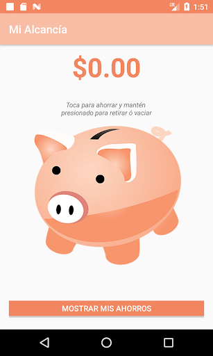 Android application Alcancía screenshort