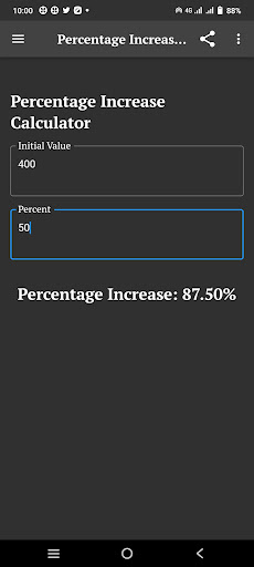 Percentage Increase Calculator Screen 3