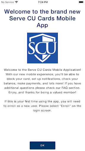 Android application Serve CU Cards screenshort
