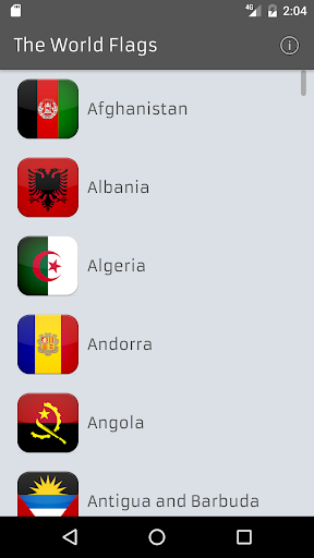 Android application The World Flags screenshort