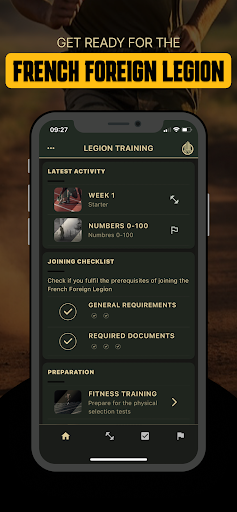 Android application French Foreign Legion Training screenshort