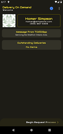 Android application TOADApp - Delivery On Demand screenshort