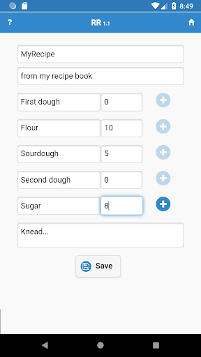 RR - Recipe Resizer Screen 2