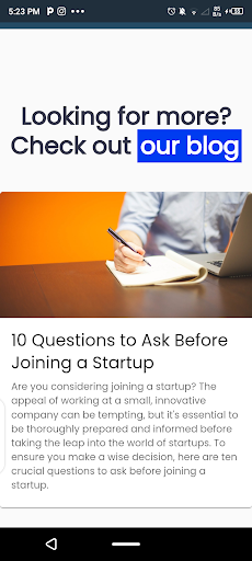 Android application Startup Jobs screenshort