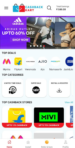 Android application Cashback Kart- Earn Cashbacks screenshort