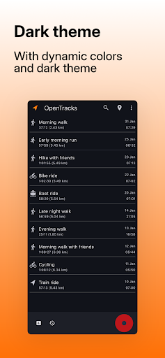 Screenshot of OpenTracks