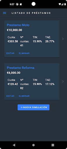 Android application CALCUTIN screenshort