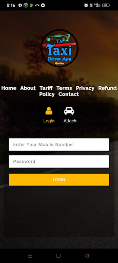 Android application TN Taxi Vendor screenshort