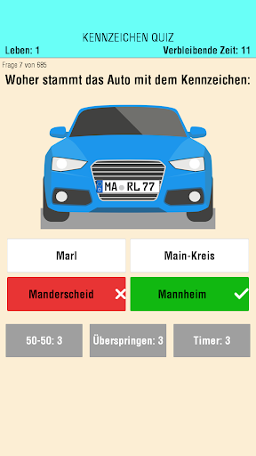 Android application Kennzeichen-Quiz screenshort