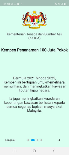 Android application Penghijauan Malaysia screenshort