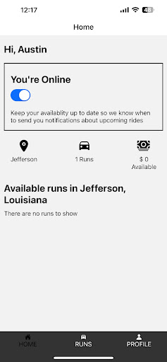 Android application Construction Run: Driver screenshort