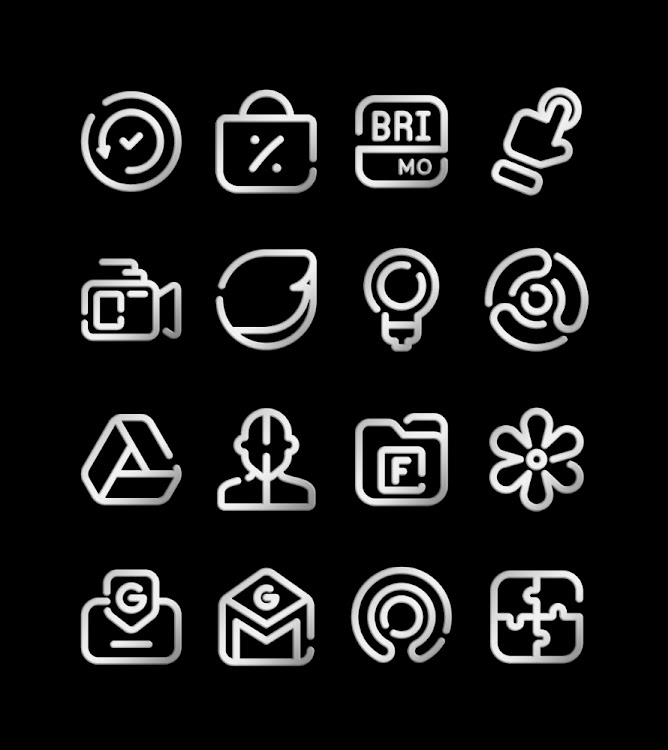 Lines Silver - icon Pack - 58 - (Android)