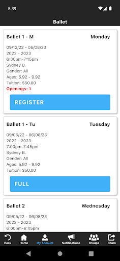 Momentum Dance Academy Screen 3