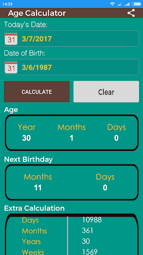 Age Calculator Screen 3