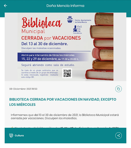 Doña Mencía Informa