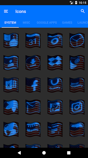 Usa Flag Blue Icon Pack