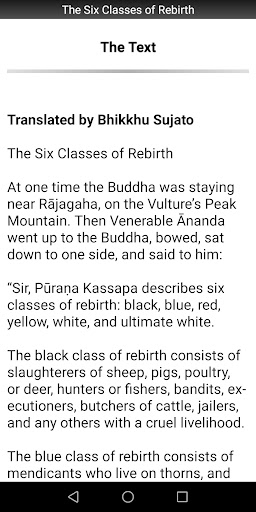 Six Classes of Rebirth Sutta Screen 2