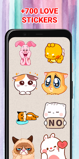 Android application Moving love sticker and emojis screenshort