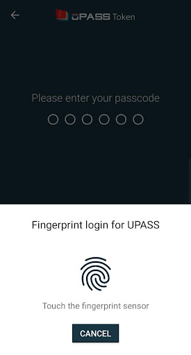 UPASS Token Screen 2
