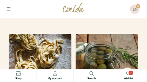 Comida Shop Screen 2