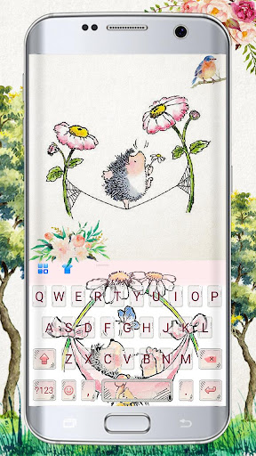 Android application Cartoon Hedgehog Keyboard Them screenshort