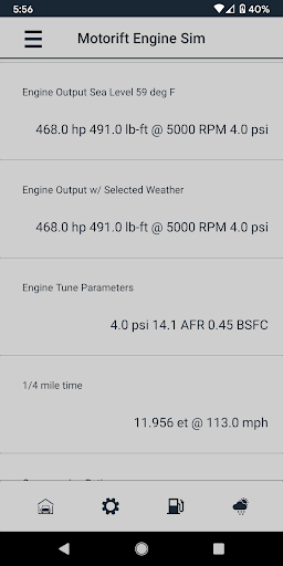 Engine Simulation by Motorift Screen 2