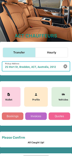 Android application ACT CHAUFFEURS screenshort