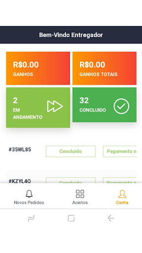 Android application Delivery Peças Entregador screenshort
